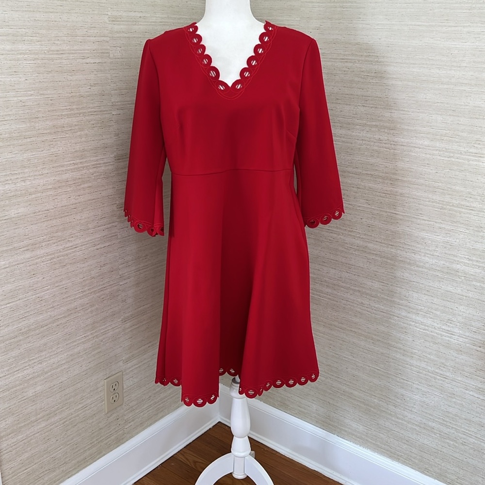 Chico’s Ponte Open Work Trim Dress NWT